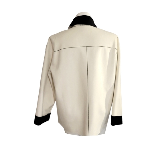 NWT Alfred Dunner Faux Suede White & Black Embroidered Pennylane Coat - Picture 4 of 8